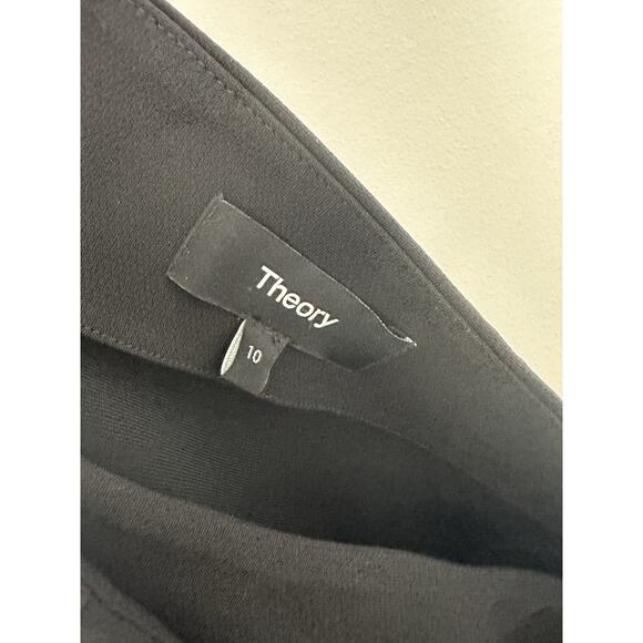 Theory Women’s Black Pleated Admiral Crepe Knee Length Dress Size 10 - Picture 4 of 8